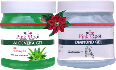 PINKROOT Aloe Vera Gel 500gm with Diamond Gel 500gm(1000 ml)