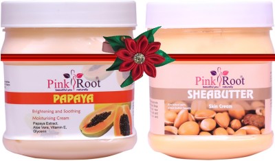 PINKROOT Papaya Cream 500gm with Shea Butter Cream 500gm(1000 ml)