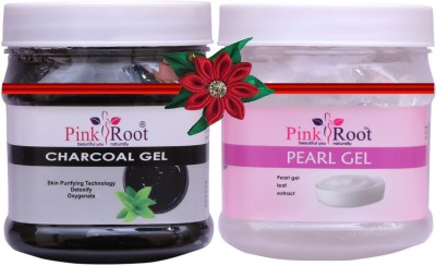 PINKROOT Charcoal Gel 500gm with Pearl Gel 500gm(1000 ml)
