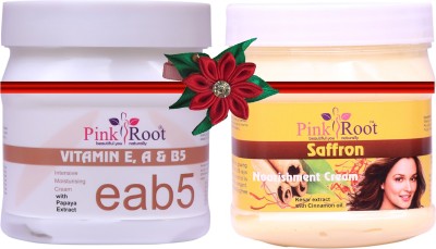 PINKROOT Vitamin Cream 500gm with Saffron Cream 500gm(1000 ml)