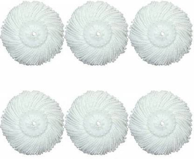 JSN Microfiber 6 Spin Mop Refill Replacement Head Refill Floor Cleaning only Refill Refill(White)