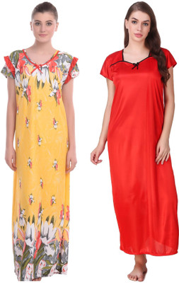 YUALIN CREATION Women Nighty(Multicolor)