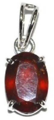 RATAN BAZAAR Gomed Stone 5.25 ratti Garnet Stone Pendant Lab Certified & Astrological Purpose for men & women Silver Garnet Stone Pendant