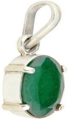 KUNDLI GEMS Emerald Stone Pendant Natural Panna 5.25 ratti Stone Unheated & Untreated Astrological Purpose for unisex Silver Emerald Stone Pendant
