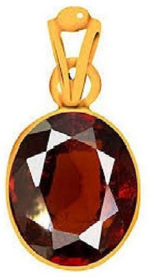 KUNDLI GEMS Gomed Stone Pendant Original Precious stone Garnet 6.00 carat stone Unheated & Untreated stone Certified for men & women Gold-plated Garnet Stone Pendant