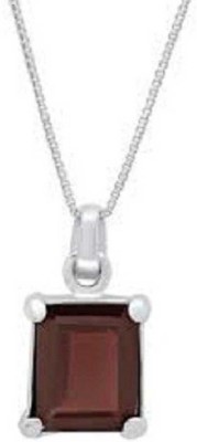 RATAN BAZAAR Gomed Stone Pendant Precious stone Garnet/hessonite 6.00 carat stone Lab Certified for men & women Silver Garnet Stone Pendant