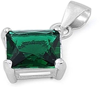 RATAN BAZAAR Emerald Stone Pendant Panna 7.25 ratti Precious Stone Lab Certified for unisex Silver Emerald Stone Pendant
