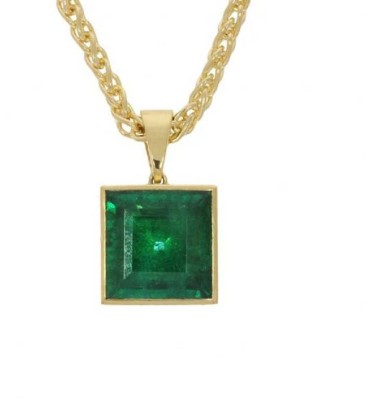 Jaipur Gemstone Emerald Stone Pendant Natural 7.25 ratti Stone Astrological Purpose lab certified stone for unisex Gold-plated Emerald Stone Pendant