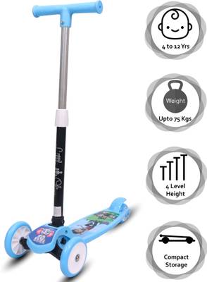 Little Olive Tikes Scooter For Kids 3 Years Above 4 Level Height PU Wheels with Brake  (Blue)