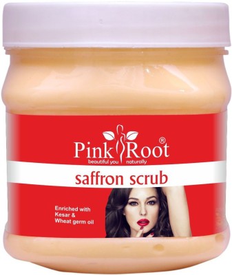 PINKROOT Saffron Scrub Enriched with Kesar & Wheat Germ Oil Scrub(500 ml)