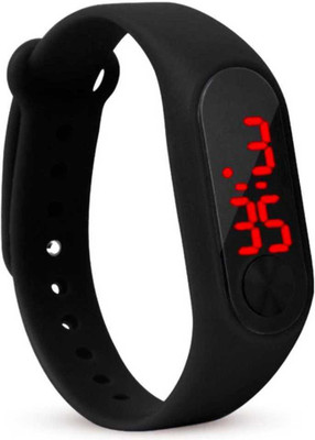 Vaishnavi collection Unisex M2 LED Band Digital Watch (Black)(Black Strap, Size : Standard)
