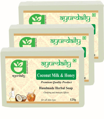 Ayurdaily Coconut Milk & Honey Soap(3 x 125 g)