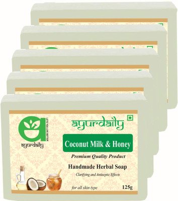 Ayurdaily Coconut Milk & Honey Soap(5 x 125 g)