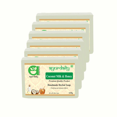 Ayurdaily Coconut Milk & Honey Soap(6 x 125 g)