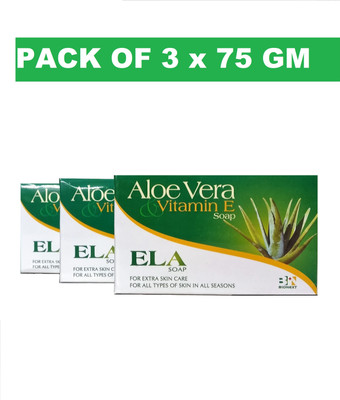ELA Aloevera & Vitamin E Soap(3 x 75 g)
