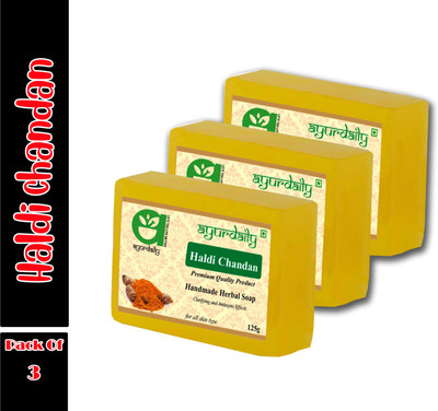 Ayurdaily Natural Haldi & Chandan Soap(3 x 125 g)