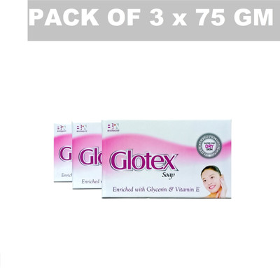 GLOTEX Soap Enriched with Glycerin & Vitamin E For Extra Glowing Skin(3 x 75 g)