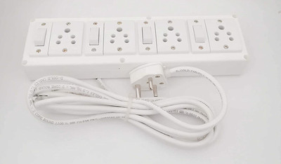 Sophronia Polycarbonate Extention Board 4  Socket Extension Boards(White, 3 m)