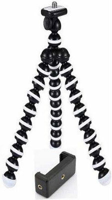 Dallao Gorilla Tripod/Mini Tripod 13 inch for Mobile Phone with Holder for Mobile, Flexible Gorilla Stand for DSLR & Action Cameras Tripod((Black, White), Supports Up to 2000 g)