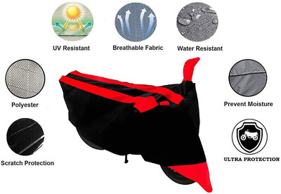 AutoRash Waterproof Two Wheeler Cover for Hero(HF Deluxe, Red, Black)