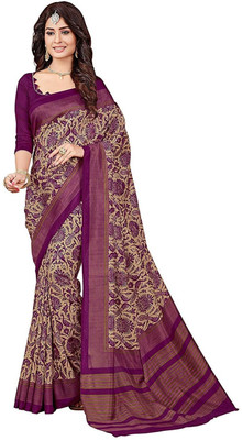 GLAM VILLA Printed Bollywood Art Silk Saree(Multicolor)
