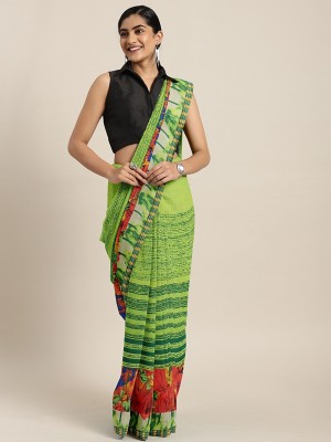 BOVTY Printed Bollywood Georgette Saree(Multicolor)