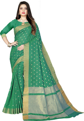 BHAKTI BHUSHAN CREATION Printed Bandhani Silk Blend Saree(Light Green)