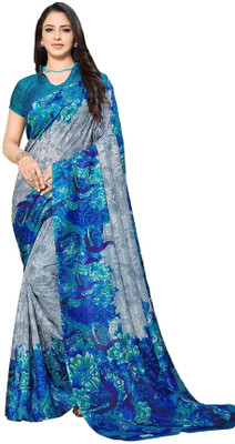 GLAM VILLA Printed Bollywood Art Silk Saree(Multicolor)
