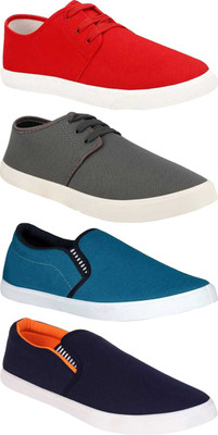 BRUTON Sneakers For Men(Grey, Blue, Red , 7)