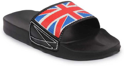 ADOBO Men Men's Comfortable Rubber Slides Slippers and stylish Multicolor Slipons Slides(Black , 6)