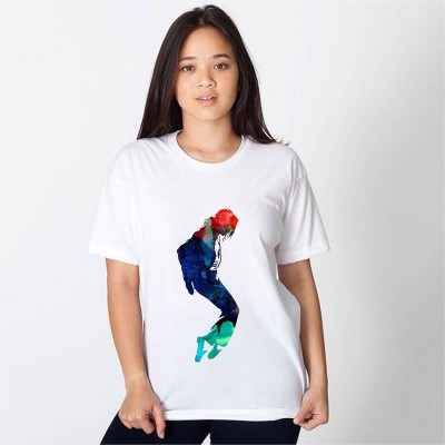 HamsaMART Printed Women Round Neck White T-Shirt