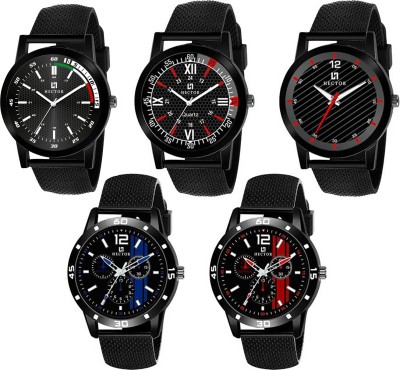 Hector HC06-07-08-09-10-CMB New Stylish Attractive Designer Combo Set of 5 Analog Watch  - For Men