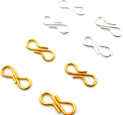 Crafto Combo of Silver n Golden Finish 'S Hook' for Jewellery Making-Jewelery Finding or For Other DIY/Craft Projects, Pack of 50 Pcs each