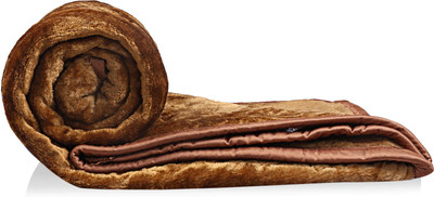 Nayan Enterprises Floral Double Mink Blanket for  Heavy Winter(Microfiber, Brown)