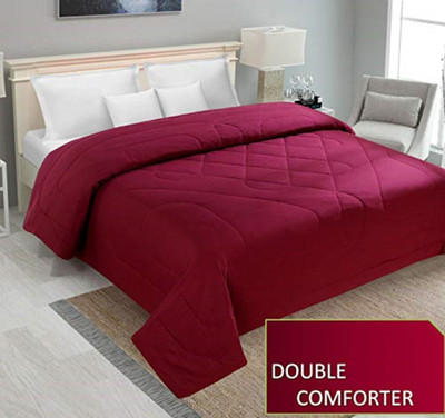 SIE STORE Self Design, Solid Double Comforter for  Mild Winter(Microfiber, Marron)