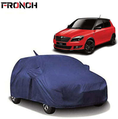 FRONCH Car Cover For Skoda Fabia (With Mirror Pockets)(Blue)