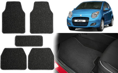 Selifuar PVC, Rubber Standard Mat For  Maruti Suzuki A-Star(Black, White)