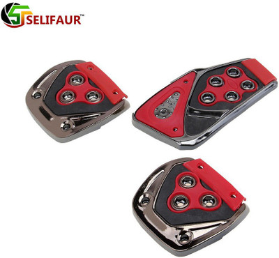 Selifaur R2E50 - 3 Pcs Red Non-Slip Manual Car Pedals kit Pad Covers Set Car Pedal
