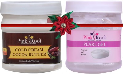 PINKROOT Cocoa Butter Cold Cream 500gm with Pearl Gel 500gm(2 Items in the set)