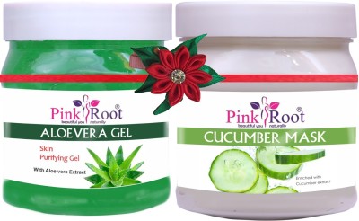 PINKROOT Aloe Vera Gel 500gm with Cucumber Mask 500gm(2 Items in the set)