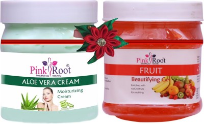 PINKROOT Aloe Vera Cream 500gm with Fruit Gel 500gm(2 Items in the set)