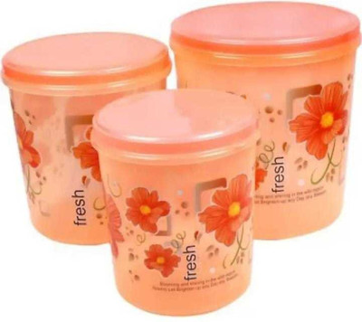 MAHADEV ENTERPRISE Plastic Grocery Container  - 5000 ml, 7500 ml, 10000 ml(Pack of 3, Orange)
