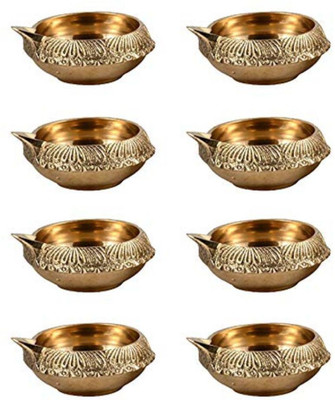 Vibgyor Products Brass (Pack of 8) Table Diya(Height: 0.5 inch)