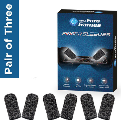 RPM Euro Games Finger Sleeves For Mobile Gaming Anti-Sweat Breathable  Gaming Accessory Kit(Black, For Android, iOS)
