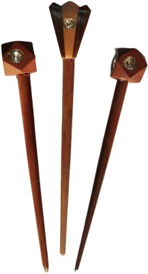 Master Arts Wooden Hair Stick, Juda Stick, Juda Pin, Hair Pin, Hair Clip, Bun Stick- ( set of 3 ) in pure shisham wood , size ( big- 7 inch ) ( small- 6 inch ) Bun Stick(Brown)