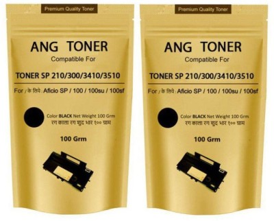 Ang Toner for SP210SU Toner Powder Pouch Compatible With Ricoh SP100 / Ricoh SP111 / Ricoh SP111SU / Ricoh SP200 / Ricoh SP210 / Ricoh SP212SNw / Ricoh SP301 (200 Grams) Black Ink Toner