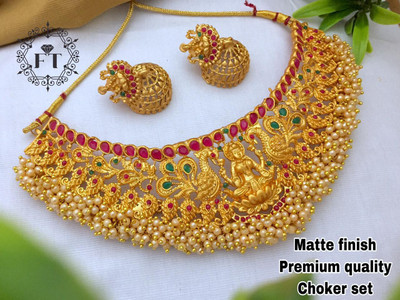 PBM CREATIONS Metal Gold-plated Gold Jewellery Set(Pack of 1)