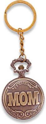 RainSound Analogue Round Dial MOM Embossing Antique Pocket Watch Key Chain