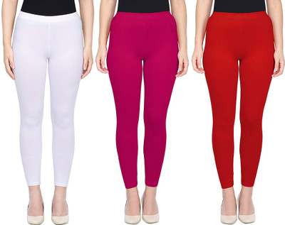 Errish Enterprises Ankle Length Ethnic Wear Legging(White, Pink, Red, Solid)