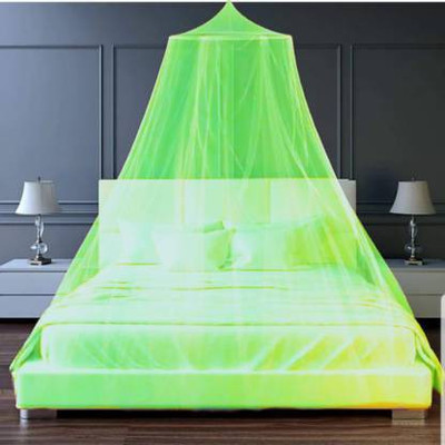 VD Enterprise Nylon Adults Washable Nylon Double Bed mosquito net for Adult [Green] Mosquito Net(Green, Ceiling Hung)